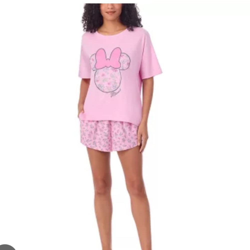 Womens Disney Minnie Mouse Pink Sleepwear Set no tags
